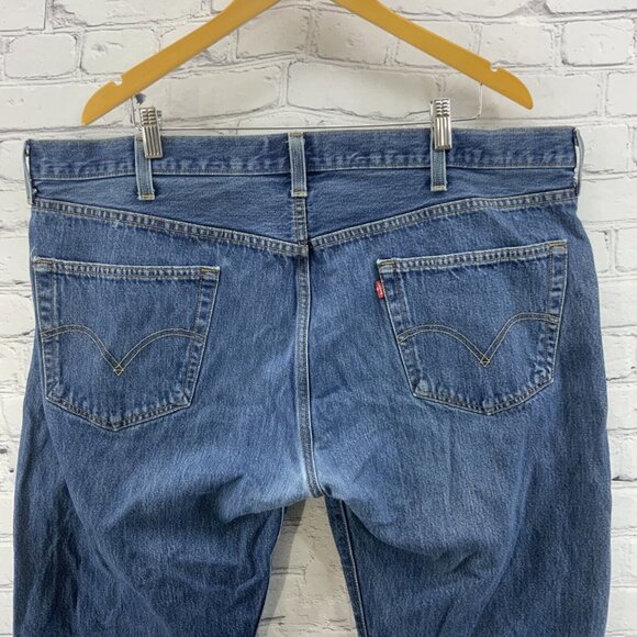 Levi’s Original 501 Straight Leg Button Fly Blue Jeans Mens Sz 44 x 30 - Picture 12 of 13
